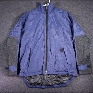 Glaciers Edge Jacket Mens Medium M Nylon Fleece Lined Blue Full Zip Y2K Vintage